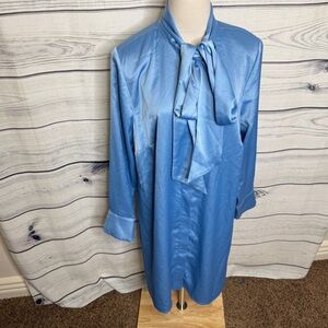Eloquii Sky Blue Satin dress with neck tie